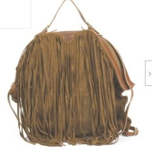 IL Bisonte Suede  Fringe Backpack/ Convertible Bag